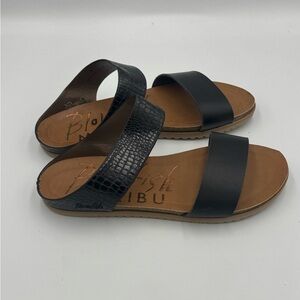 Blowfish Malibu Black Double Strap Slide Sandals Size 8 women’s New No Box